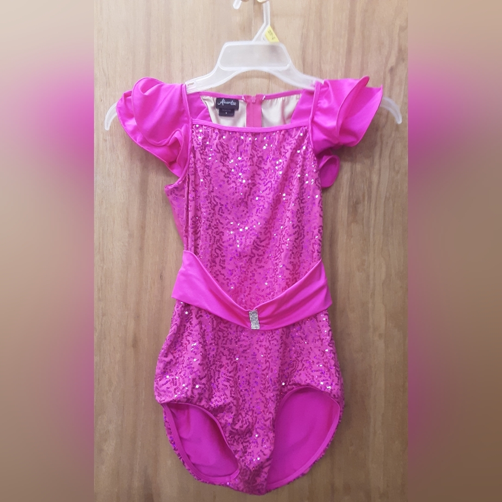 Alexandra Costumes Pink Sequin Leotard. Size S.
